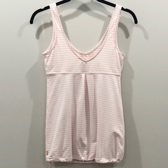 Lucy Pink White Striped Core Up Tunic Tank Small - Picture 2 of 7